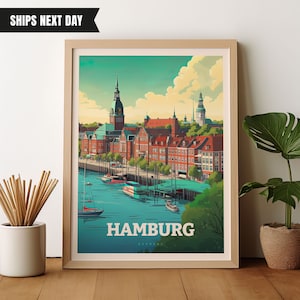 Hamburg Travel Poster Print, Hamburg Wall Art, Travel Gift, Housewarming Gift Hamburg Photo, Hamburg Wall Decor, Germany Poster