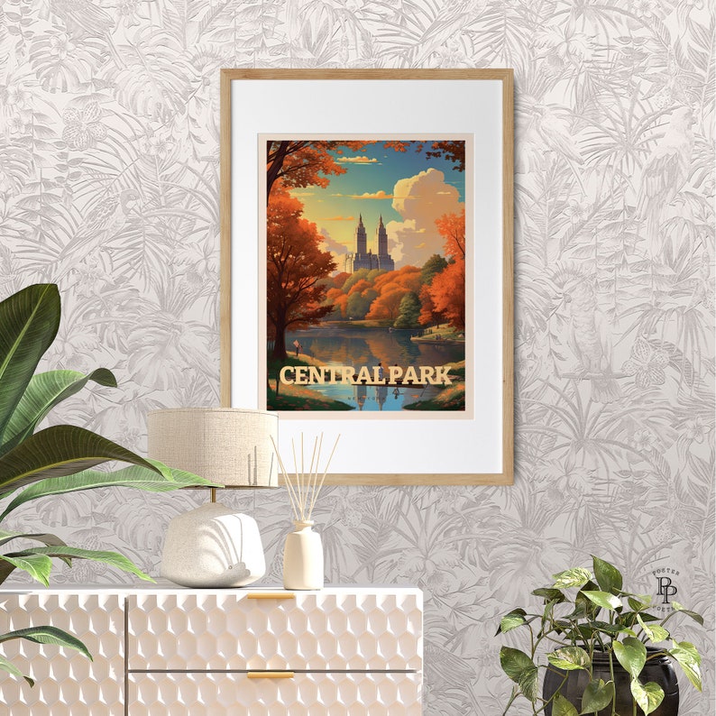 Central Park New York Art Print, Travel Poster - Etsy