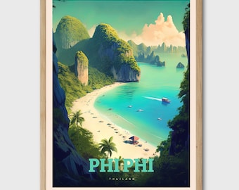Phi Phi Island-reisposter, muurkunst Thailand
