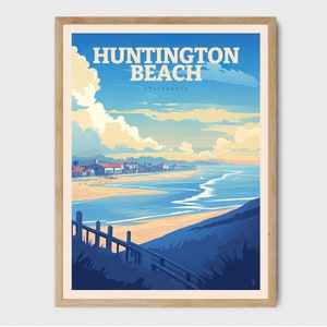 Huntington Beach Decor Wall Art California Travel Print Surf Decor Honeymoon Gift