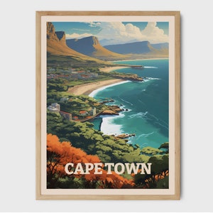 Cape Town Travel Print South Africa Housewarming Gift Wall Art Decor Illustration Travel Poster Gift