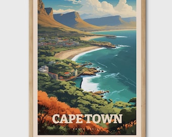 Cape Town Travel Print South Africa Housewarming Gift Wall Art Decor Illustration Travel Poster Gift