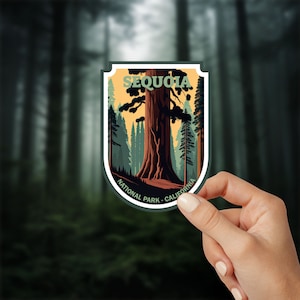 Sequoia National Park Sticker California Hiking Camping Outdoor Sticker Water-Resistant Vinyl Sticker