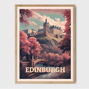 Edinburgh Scotland Art Print, Vintage Travel Poster