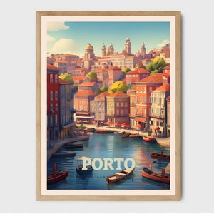 Porto Portugal Travel Print Print Trendy Wall Art Preppy Aesthetic Prints Room Decor Retro Print Trendy Office Decor Living Room