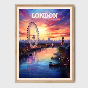 London Travel Print Poster Big Ben London Gifts Vintage Travel Home Decor, Gallery Wall, Giftable Art