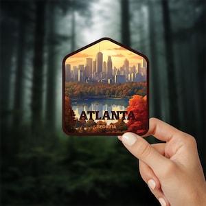 Atlanta Georgia Travel Sticker Giftable Computer Kindle Sticker Water-Resistant Vinyl Sticker