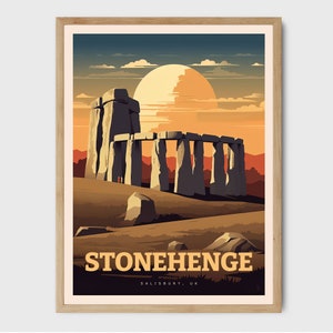 Stonehenge Print, England Reise Poster, Cottage Decor UK, Wohnkultur, Wand Kunst, Stadt Illustration, Geschenk für
