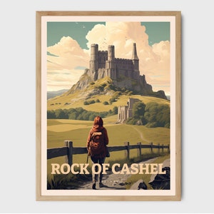 Rock of Cashel Ireland Travel Poster, Northern Ireland Travel Poster, Visit Ireland Art Print, Irish Prints, Irish Poster, Prints, Poster