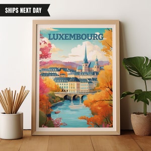 Luxembourg Art Print Travel Decor Luxembourg Wall Art Travel Gift