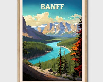 Banff nationalpark konsttryck, Kanada reseposter
