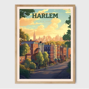 Harlem New York Poster Print Retro Travel Print New York Art Poster Prints