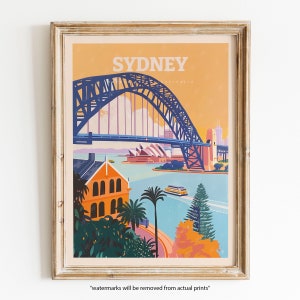 Sydney Print, Australia Travel Poster, Honeymoon Wedding, Giftable Art, Wall Decor, Poster Poetry, Holiday Print