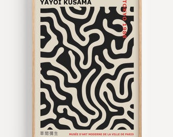 Yayoi Kusama Abstract Art Print, Tokyo 1988, Japanese Poster