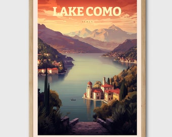 Lake Como Italy Art Print, Travel Poster