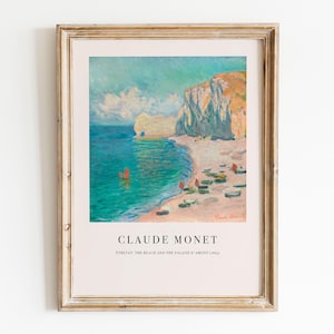 Claude Monet Vintage Poster, The Beach Monet Print, Seaside Coastal Decor, Vintage French Home Decor, Floral Print, Floral Decor A34