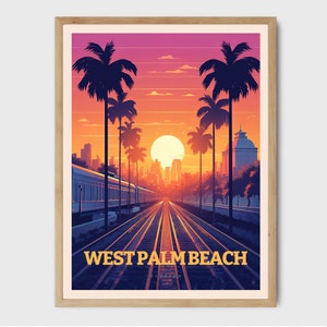 West Palm Beach Modern Wall Art Trendy Wall Art Print Beach Home Decor Wall Art For Living Room Bathroom Travel Gift For Him