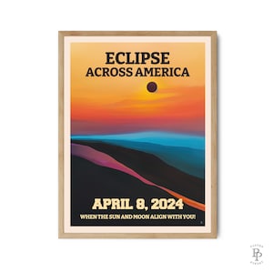 Total Solar Eclipse Print North America Eclipse Poster Trendy Art