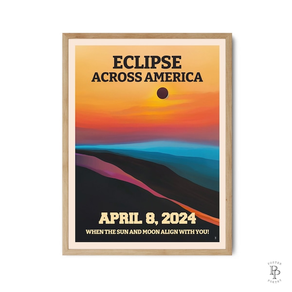 Total Solar Eclipse Imprimir Norteamérica Eclipse Cartel Arte de moda