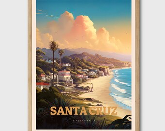 Santa Cruz Beach Wall Art Travel Print Hawaii Surf Decor Travel Prints