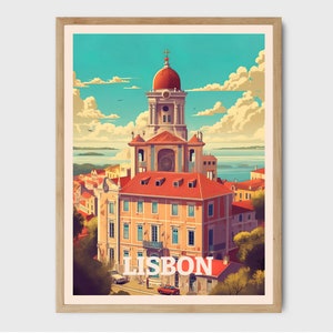Lisbon Portugal Print, Wall art Art Print, Poster, Travel Print, Travel Poster, Wall Art, Living Room Prints, City Illustration, Gift for