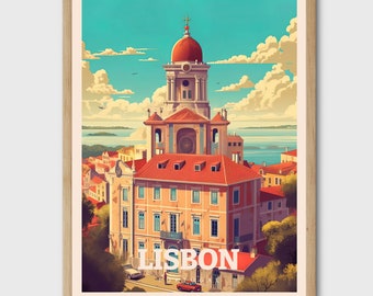 Lisbon Portugal Art Print, City Travel Poster