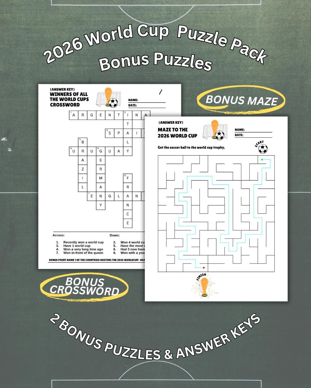 2026 World Cup Puzzle Pack | Soccer Activity Printable | Kids Football ...