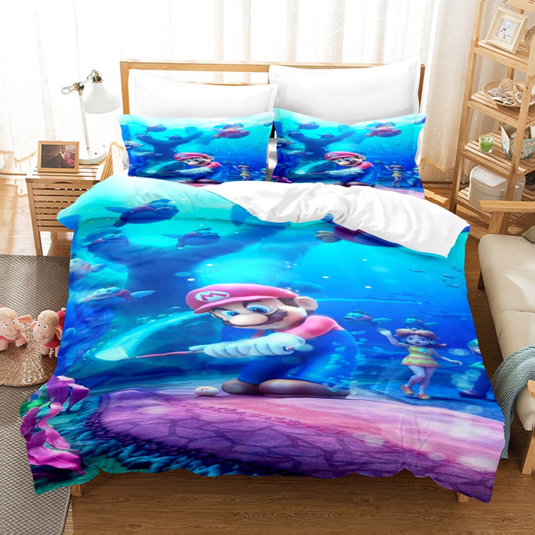 Super Mario Bedding Set for Boys Home Decor Twin Queen King Etsy