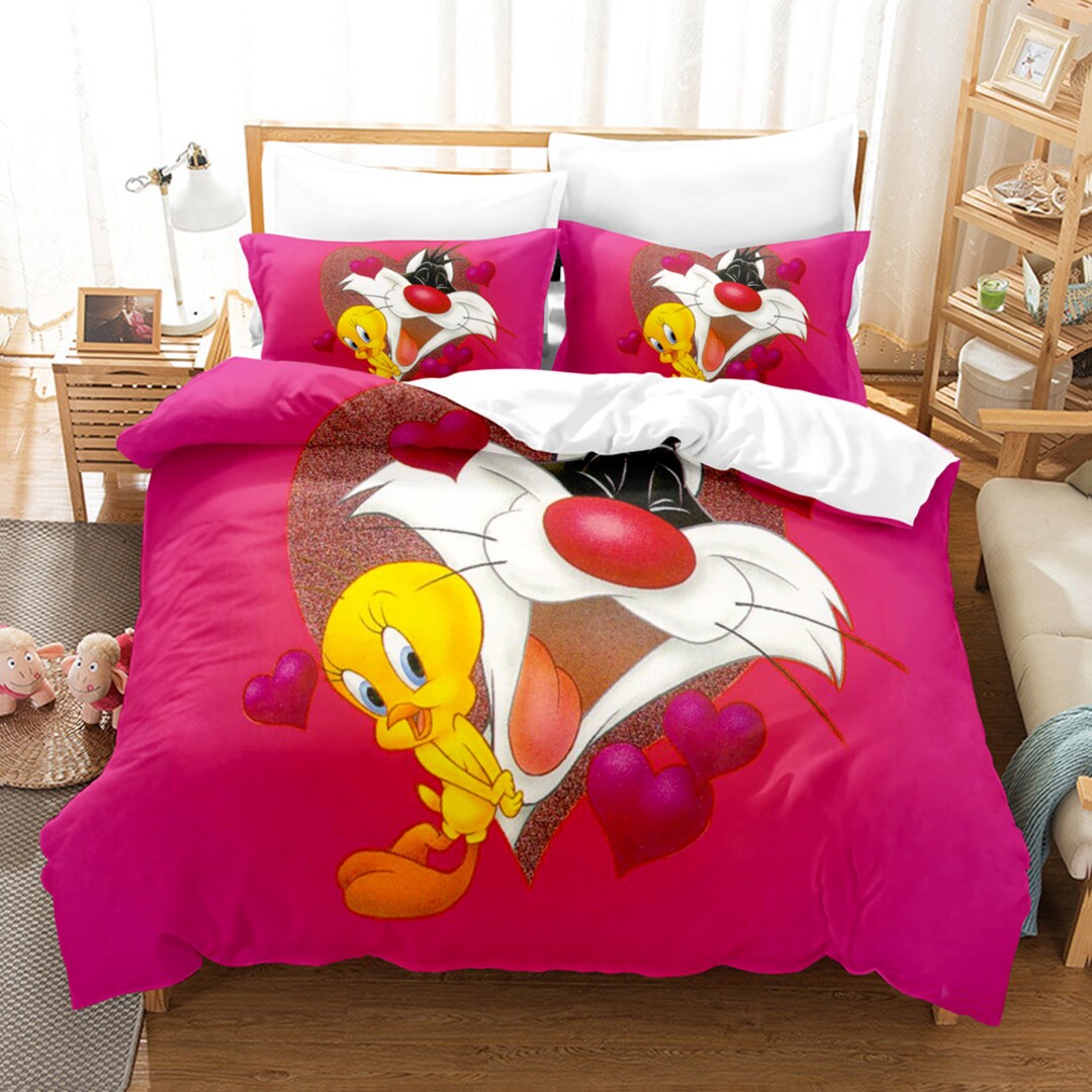 Sylvester Cat Loves Tweety Bird Bedding Set for Boys Home Etsy
