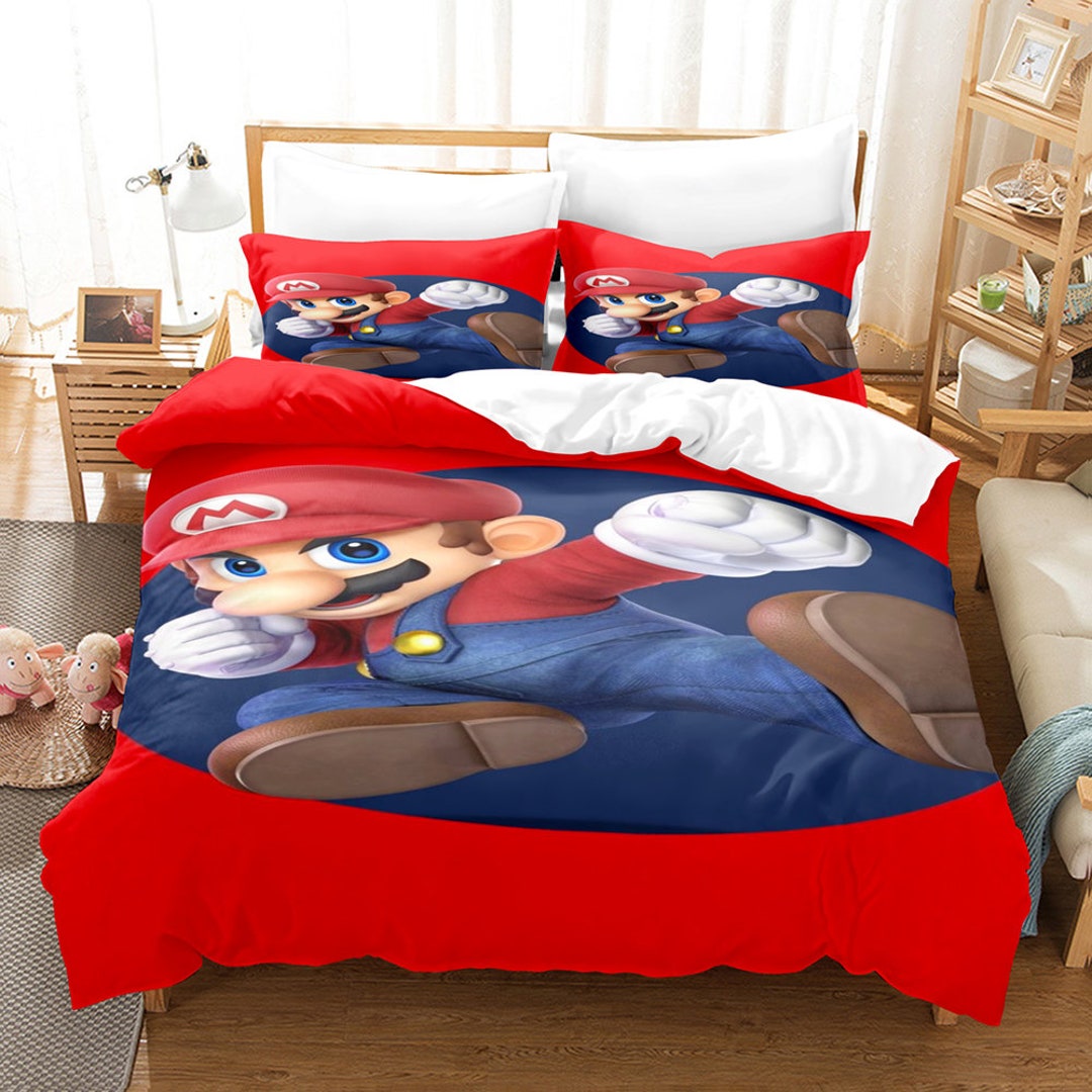 Super Mario Bedding Set for Boys Home Decor Twin Queen King Etsy