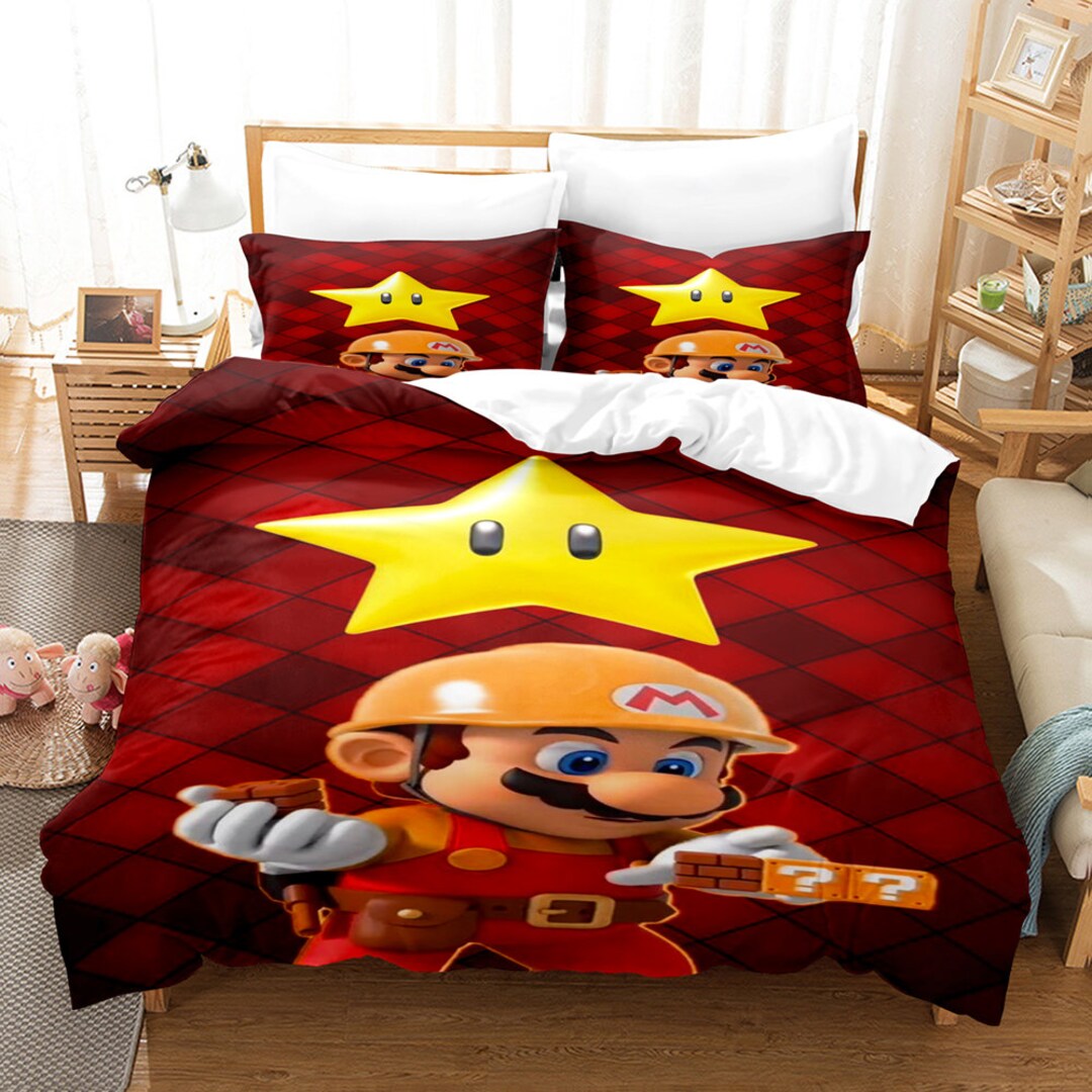 Super Mario Bedding Set for Boys Home Decor Twin Queen King Etsy
