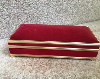Red velvet jewellery box