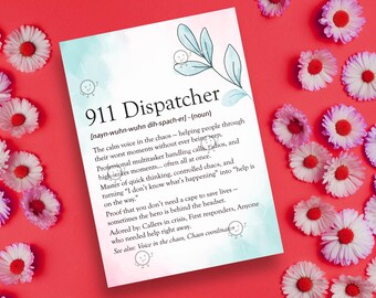Funny Dispatcher Card, Printable 911 Dispatcher Appreciation Gift, Public Safety Telecommunicators Week