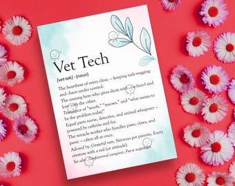 Funny Vet Tech Gift, Vet Tech Week Sign, Vet Tech Week Card, Thank you Vet Tech Printable, Veterinary Technician, Vet Tech Appreciation