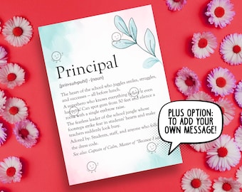 School Principal Gift, Printable Principal Appreciation Card, National Principal's Day Sign, Thank You Principal Card, Funny Principal Month