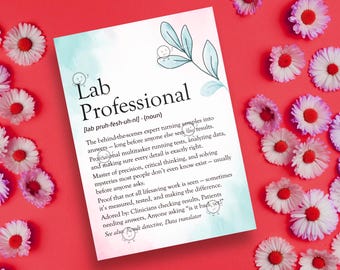 Funny Laboratory Professionals Card, Printable Lab Week Gift, Lab Professionals Definition Poster