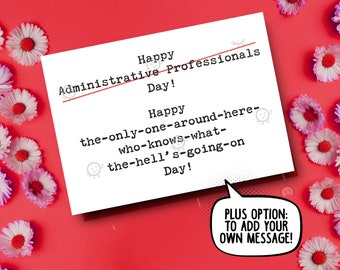 Administrative Professionals day gift, Administrative Professionals day Card Printable, Funny Administrative Day Card, Thank You Admin Sign