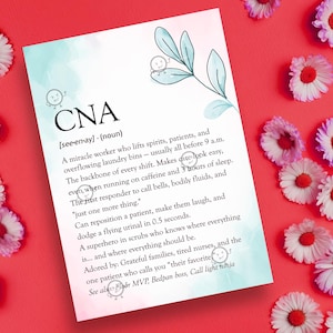 CNA Week Zeichen zum Ausdrucken, zertifizierte Pflegehelferin Geschenk, CNA Anerkennung Poster, Danke CNA Karte, lustige Cna Woche Geschenkideen, CNA Geschenk