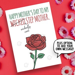 Schritt Mom Mutter Tageskarte druckbare, lustige Schritt Mom Karte, Schritt Mom Muttertagsgeschenke, Muttertagskarte für Schrittmutter, lustige Muttertag
