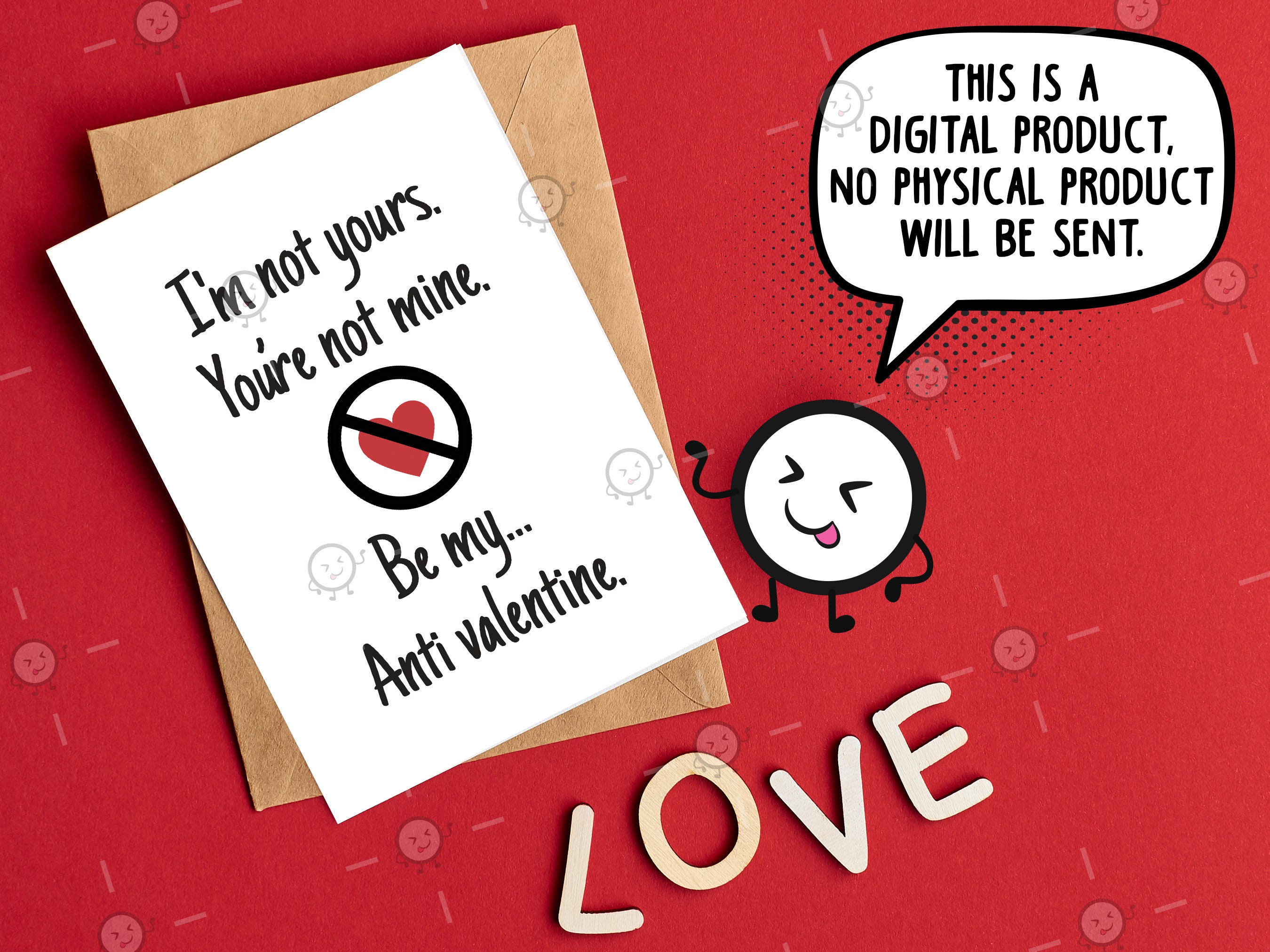 INSTANT DOWNLOAD Anti Valentines Day, Printable Card, Humour Dating ...