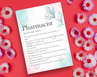 Funny Pharmacist Gift Idea, Printable Pharmacist Month Sign, National Pharmacy Week Card, Pharmacist Definition Gift for Pharmacy Week Sign