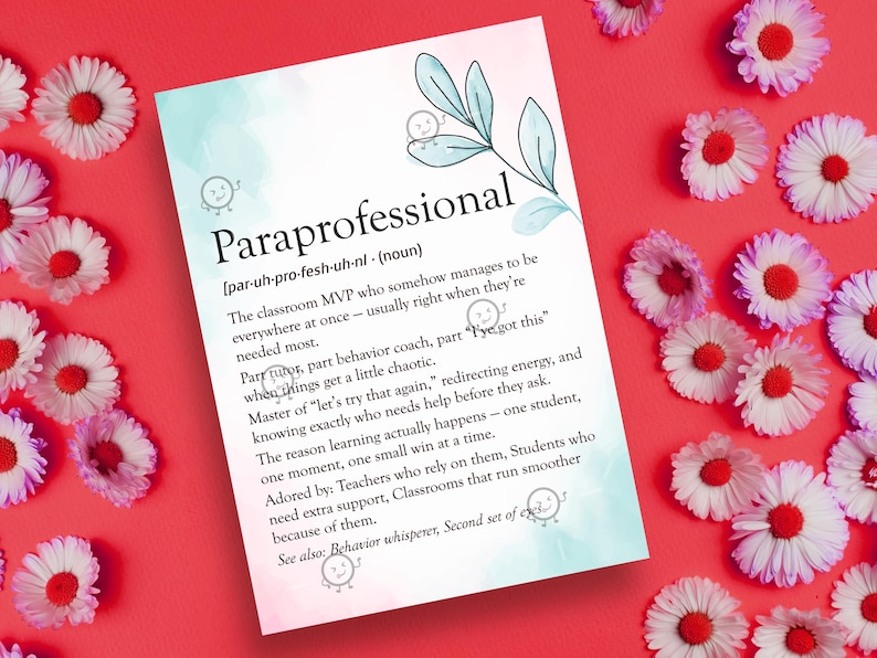 Paraprofessionals Day Card, Printable Para Appreciation Sign, Funny ...