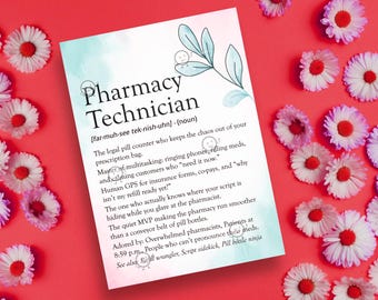 Funny Pharmacy Tech Gift, Printable Pharmacy Technician Day, Thank you Pharmacy Tech Appreciation, Pharmacy Week, Pharmacy Tech Definition