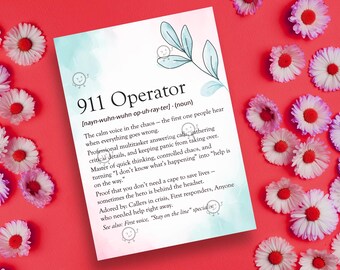 Funny 911 Operator Card, Printable Dispatchers Gift, Public Safety Telecommunicators Week Gift
