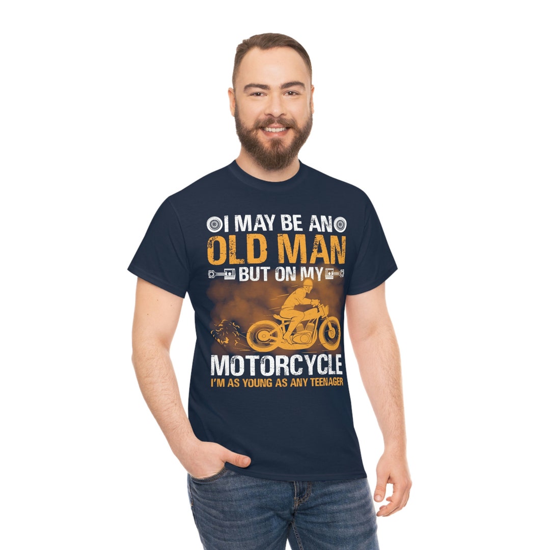 Old Man Motorcycle Unisex Heavy Cotton Tee - Etsy UK