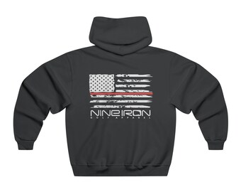 Men's NUBLEND® Hooded Sweatshirt / NineIronApparel / Golf Gift / Thin Red Line / For the Golfer / Golf Lover / Golf Hoodie