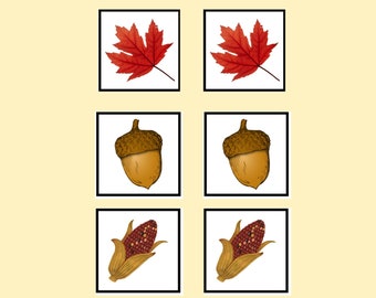 Montessori Fall Matching Game/Autumn Activity