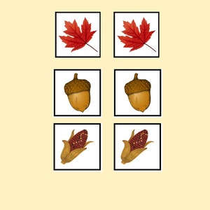 Montessori Fall Matching Game/Autumn Activity