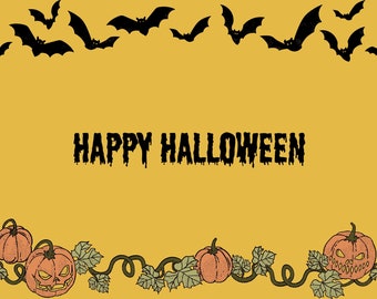 Happy Halloween/ Printable Halloween Karte