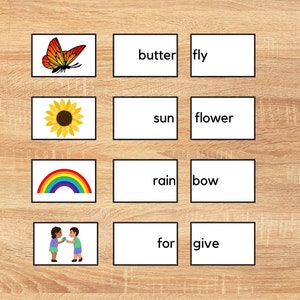 Mots composés Montessori/Imprimables Montessori/Mots et images composés